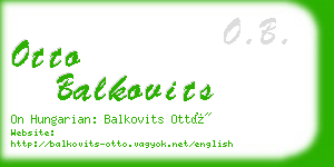 otto balkovits business card